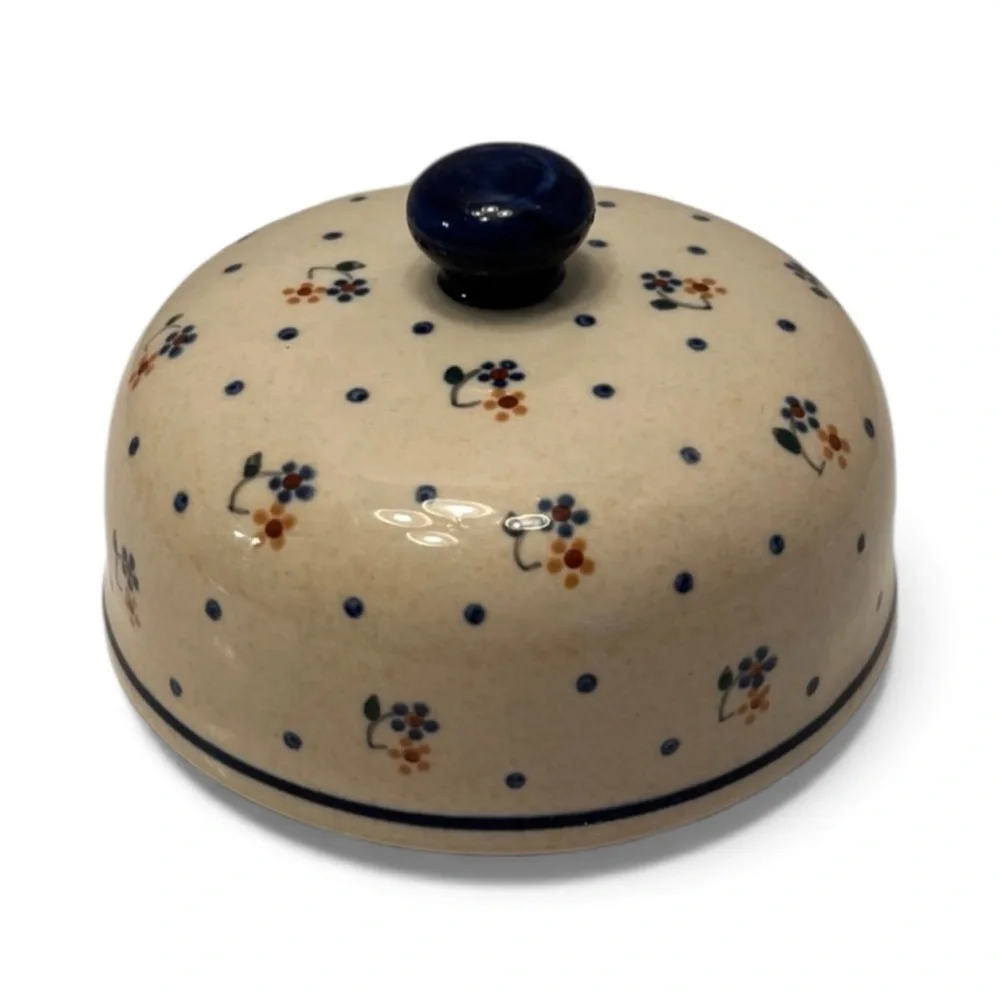 vintage Bolaslawiec Poland Small Butter or  cheese cover